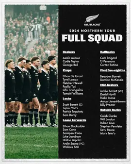 All Blacks Name Touring Squad